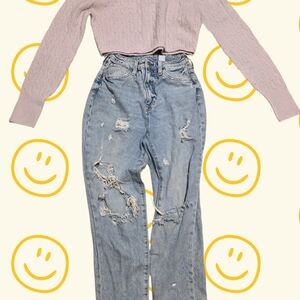 Light Blue Distressed Women Jeans